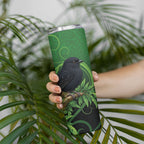 New Zealand Black Robin Skinny Tumbler Karure Maori Koru Art Tattoo