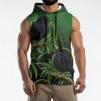 New Zealand Black Robin Sleeveless Hoodie Karure Maori Koru Art Tattoo