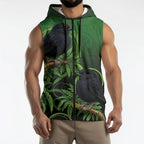New Zealand Black Robin Sleeveless Zip Hoodie Karure Maori Koru Art Tattoo