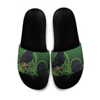 New Zealand Black Robin Slide Sandals Karure Maori Koru Art Tattoo