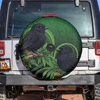 New Zealand Black Robin Spare Tire Cover Karure Maori Koru Art Tattoo