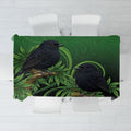 New Zealand Black Robin Tablecloth Karure Maori Koru Art Tattoo