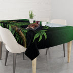 New Zealand Black Robin Tablecloth Karure Maori Koru Art Tattoo