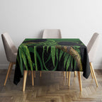 New Zealand Black Robin Tablecloth Karure Maori Koru Art Tattoo