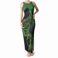 New Zealand Black Robin Tank Maxi Dress Karure Maori Koru Art Tattoo