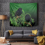 New Zealand Black Robin Tapestry Karure Maori Koru Art Tattoo