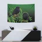 New Zealand Black Robin Tapestry Karure Maori Koru Art Tattoo
