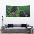 New Zealand Black Robin Tapestry Karure Maori Koru Art Tattoo