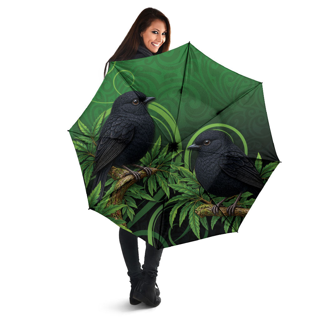 New Zealand Black Robin Umbrella Karure Maori Koru Art Tattoo