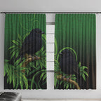 New Zealand Black Robin Window Curtain Karure Maori Koru Art Tattoo