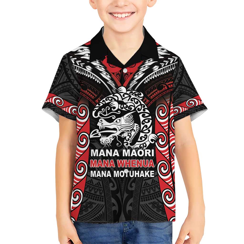 Aotearoa Mana Maori Kid Hawaiian Shirt Toitu Te Tiriti