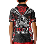 Aotearoa Mana Maori Kid Polo Shirt Toitu Te Tiriti