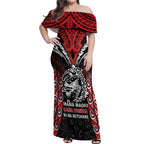 Aotearoa Mana Maori Off Shoulder Maxi Dress Toitu Te Tiriti
