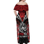 Aotearoa Mana Maori Off Shoulder Maxi Dress Toitu Te Tiriti