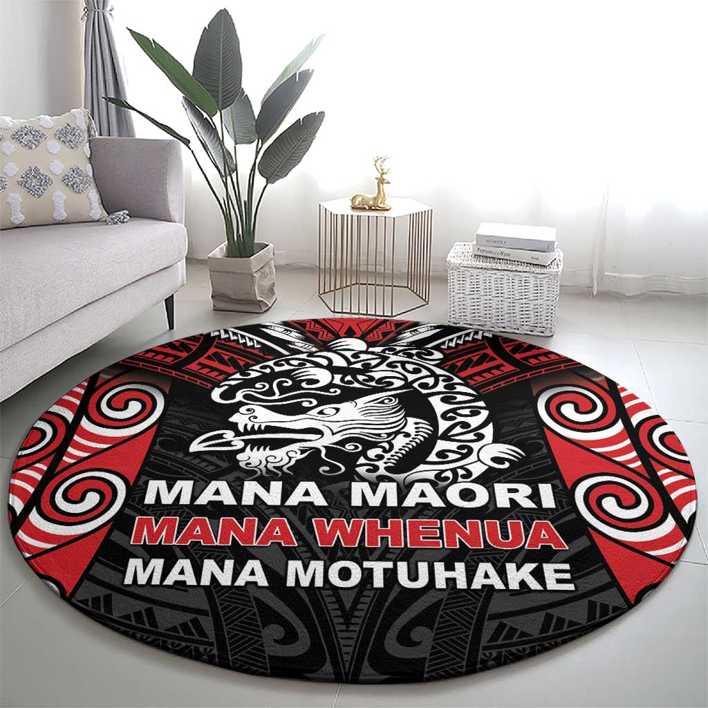 Aotearoa Mana Maori Round Carpet Toitu Te Tiriti