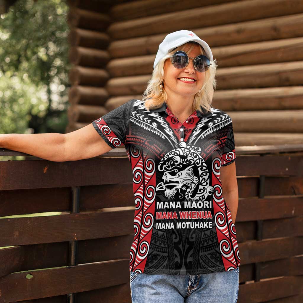 Aotearoa Mana Maori Women Polo Shirt Toitu Te Tiriti