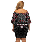 Aotearoa Family Matching Off Shoulder Short Dress and Hawaiian Shirt Proud To Be Maori