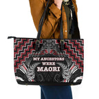 Aotearoa Leather Tote Bag Proud To Be Maori