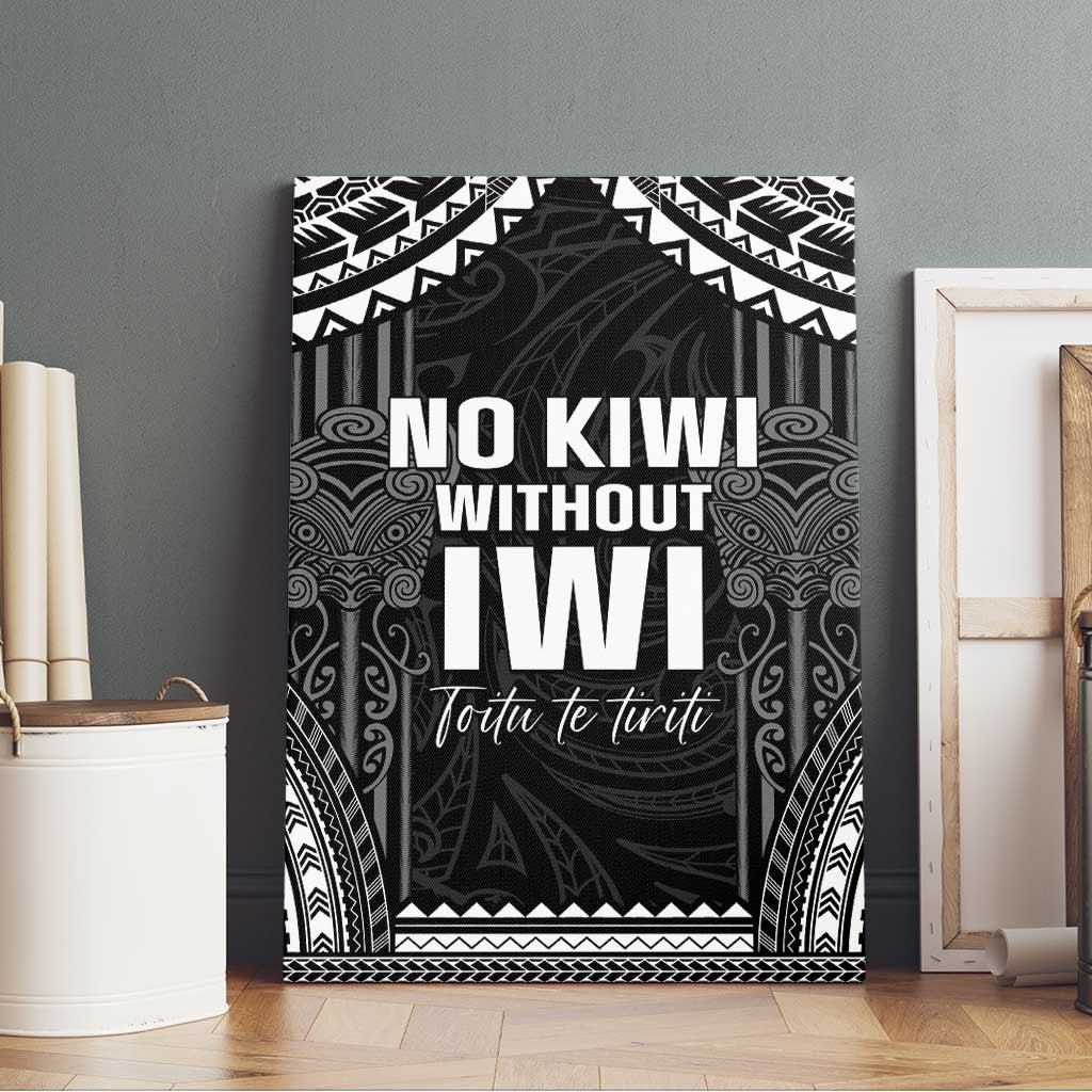 Aotearoa Toitu Te Tiriti Canvas Wall Art No Kiwi Without Iwi