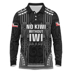 Aotearoa Toitu Te Tiriti Long Sleeve Polo Shirt No Kiwi Without Iwi