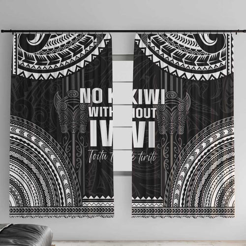 Aotearoa Toitu Te Tiriti Window Curtain No Kiwi Without Iwi