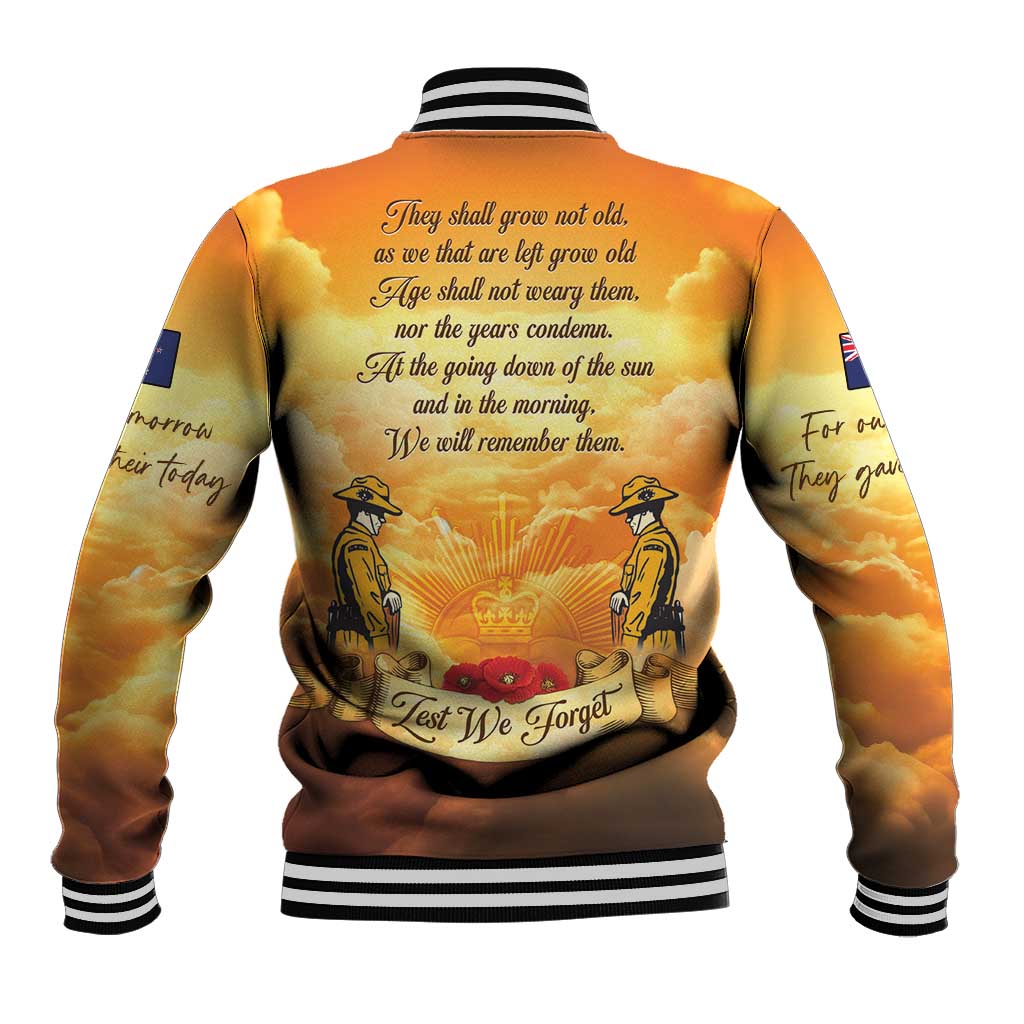 New Zealand And Australia ANZAC Day Baseball Jacket Sinai Palestine Campaign Lest We Forget