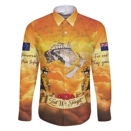 New Zealand And Australia ANZAC Day Family Matching Long Sleeve Bodycon Dress and Hawaiian Shirt Sinai Palestine Campaign Lest We Forget