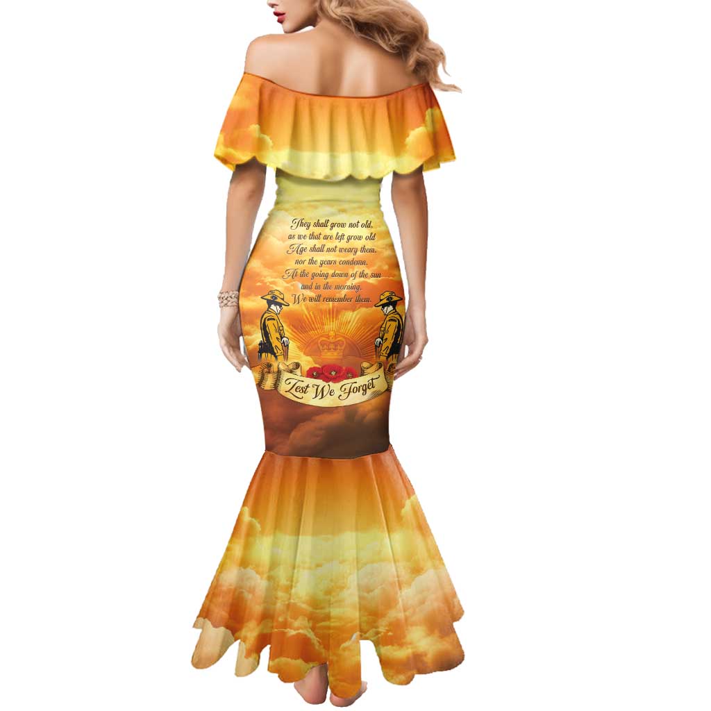 New Zealand And Australia ANZAC Day Family Matching Mermaid Dress and Hawaiian Shirt Sinai Palestine Campaign Lest We Forget