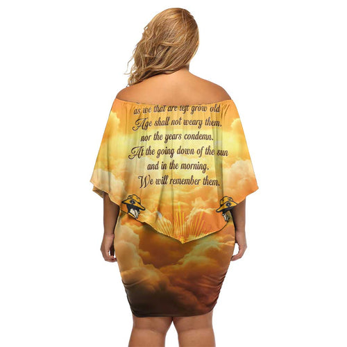 New Zealand And Australia ANZAC Day Family Matching Off Shoulder Short Dress and Hawaiian Shirt Sinai Palestine Campaign Lest We Forget