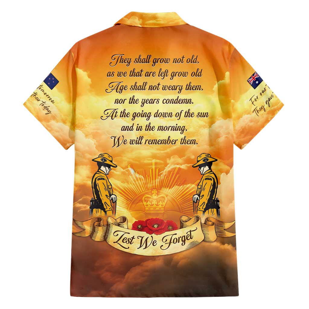 New Zealand And Australia ANZAC Day Family Matching Short Sleeve Bodycon Dress and Hawaiian Shirt Sinai Palestine Campaign Lest We Forget