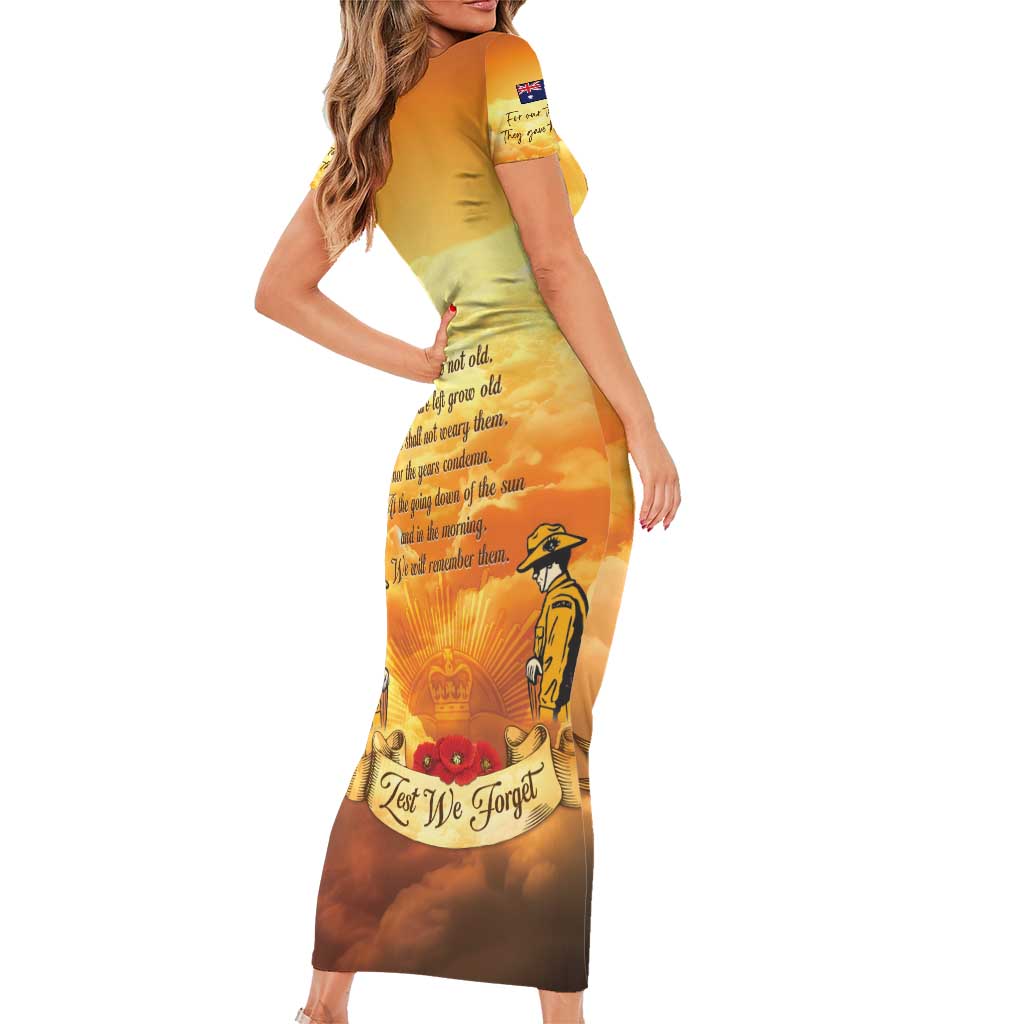 New Zealand And Australia ANZAC Day Family Matching Short Sleeve Bodycon Dress and Hawaiian Shirt Sinai Palestine Campaign Lest We Forget
