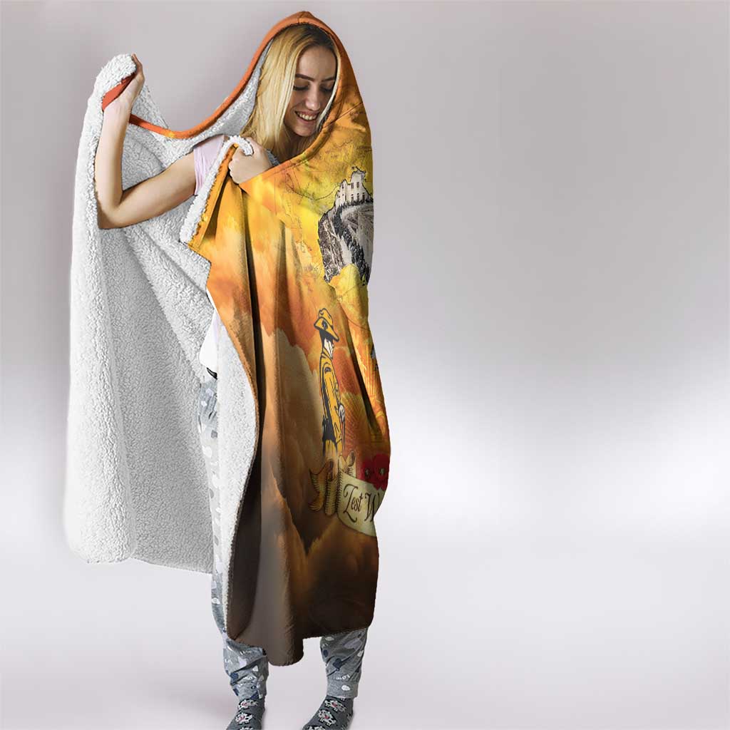 New Zealand And Australia ANZAC Day Hooded Blanket Sinai Palestine Campaign Lest We Forget