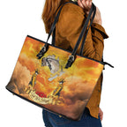 New Zealand And Australia ANZAC Day Leather Tote Bag Sinai Palestine Campaign Lest We Forget