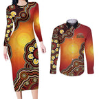 Australia Indigenous NAIDOC Week 2026 Couples Matching Long Sleeve Bodycon Dress and Long Sleeve Button Shirt 50 Years Of Deadly