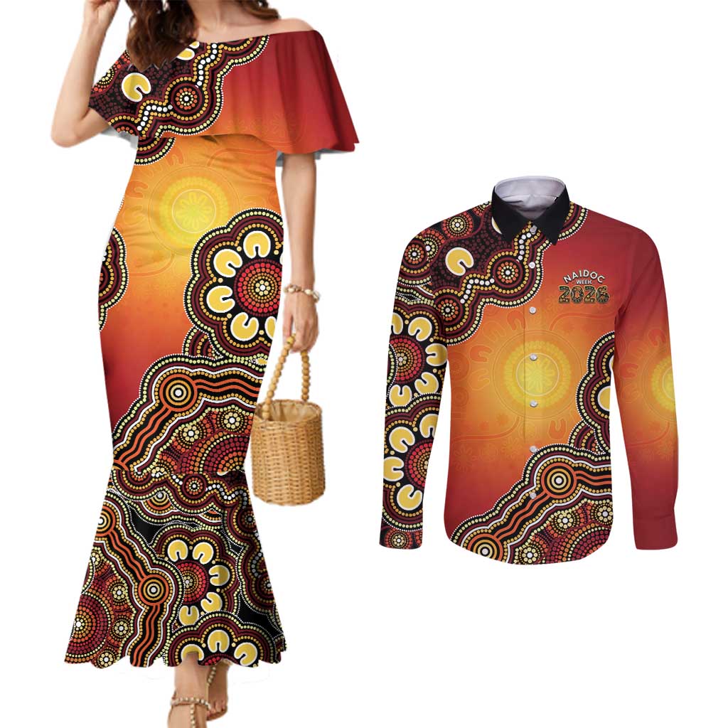 Australia Indigenous NAIDOC Week 2026 Couples Matching Mermaid Dress and Long Sleeve Button Shirt 50 Years Of Deadly