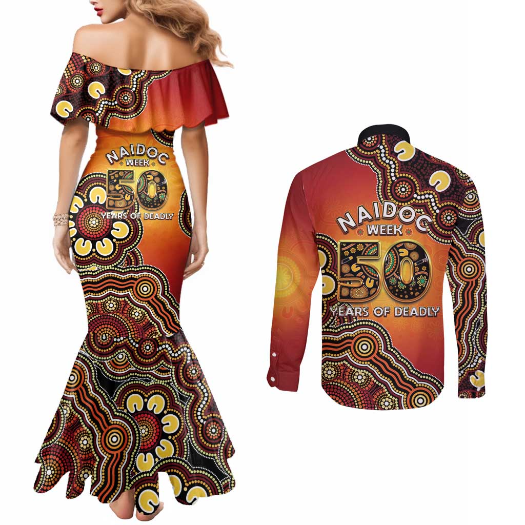 Australia Indigenous NAIDOC Week 2026 Couples Matching Mermaid Dress and Long Sleeve Button Shirt 50 Years Of Deadly