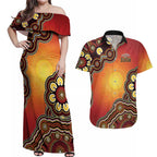 Australia Indigenous NAIDOC Week 2026 Couples Matching Off Shoulder Maxi Dress and Hawaiian Shirt 50 Years Of Deadly