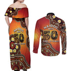 Australia Indigenous NAIDOC Week 2026 Couples Matching Off Shoulder Maxi Dress and Long Sleeve Button Shirt 50 Years Of Deadly