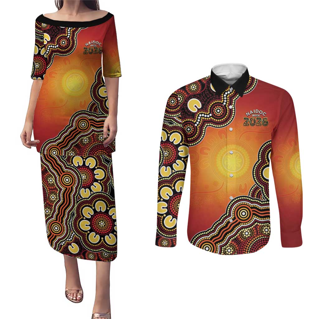 Australia Indigenous NAIDOC Week 2026 Couples Matching Puletasi and Long Sleeve Button Shirt 50 Years Of Deadly