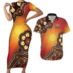 Australia Indigenous NAIDOC Week 2026 Couples Matching Short Sleeve Bodycon Dress and Hawaiian Shirt 50 Years Of Deadly