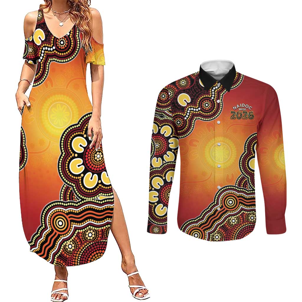 Australia Indigenous NAIDOC Week 2026 Couples Matching Summer Maxi Dress and Long Sleeve Button Shirt 50 Years Of Deadly