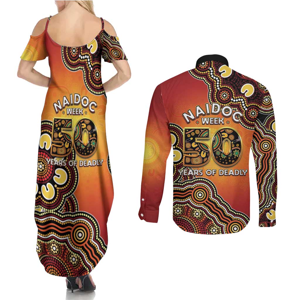 Australia Indigenous NAIDOC Week 2026 Couples Matching Summer Maxi Dress and Long Sleeve Button Shirt 50 Years Of Deadly