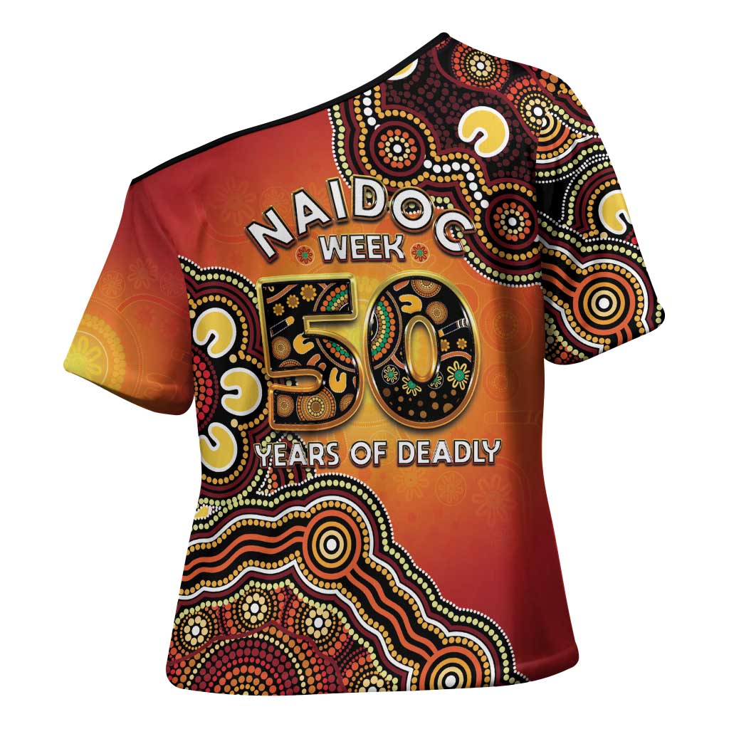 Australia Indigenous NAIDOC Week 2026 Cross Shoulder Shirt 50 Years Of Deadly