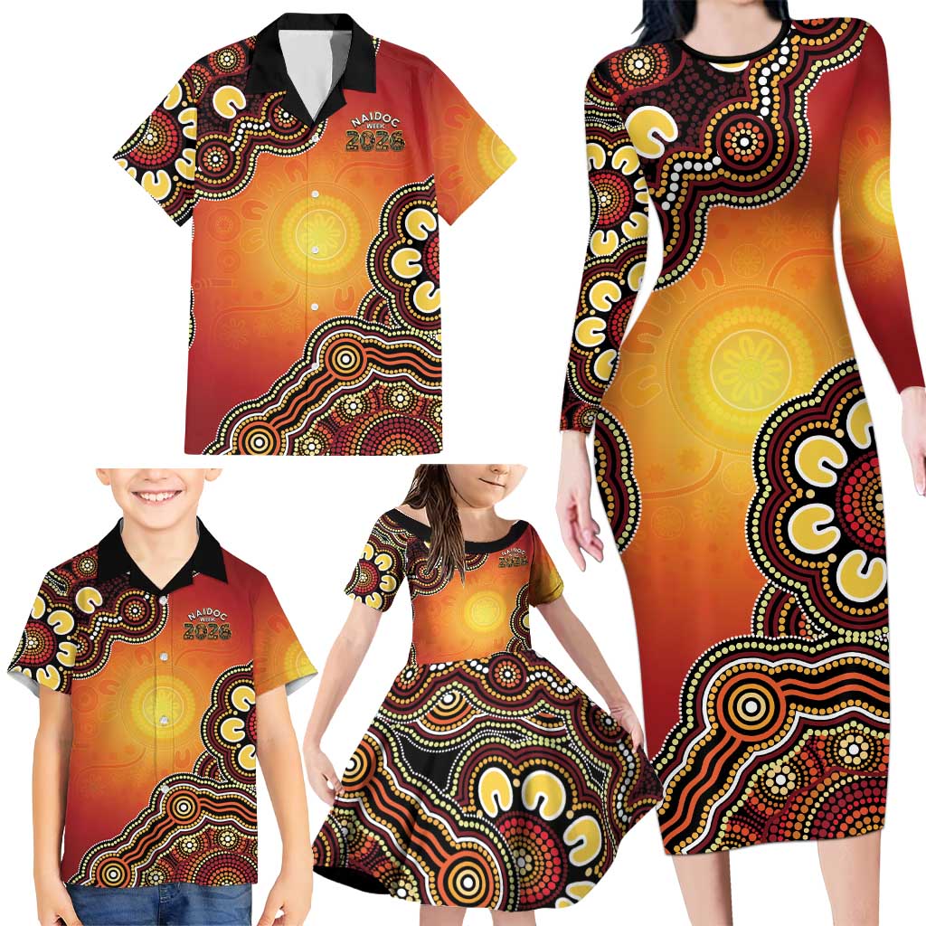 Australia Indigenous NAIDOC Week 2026 Family Matching Long Sleeve Bodycon Dress and Hawaiian Shirt 50 Years Of Deadly