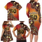 Australia Indigenous NAIDOC Week 2026 Family Matching Long Sleeve Bodycon Dress and Hawaiian Shirt 50 Years Of Deadly