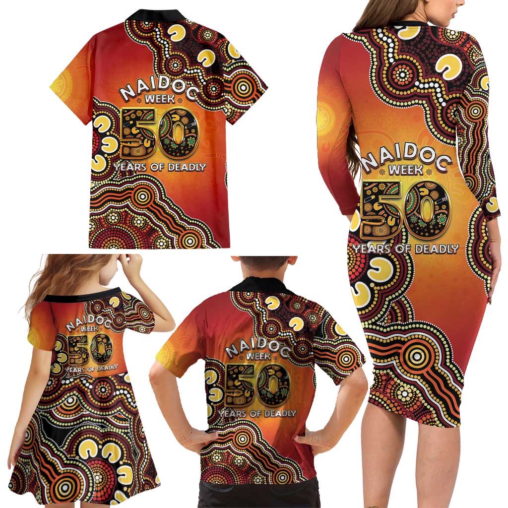 Australia Indigenous NAIDOC Week 2026 Family Matching Long Sleeve Bodycon Dress and Hawaiian Shirt 50 Years Of Deadly