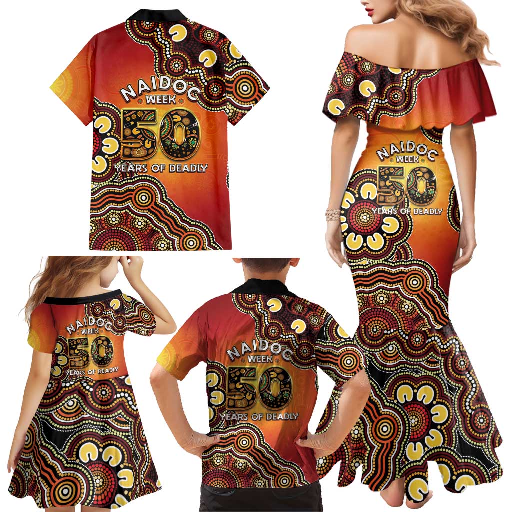 Australia Indigenous NAIDOC Week 2026 Family Matching Mermaid Dress and Hawaiian Shirt 50 Years Of Deadly