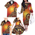 Australia Indigenous NAIDOC Week 2026 Family Matching Off The Shoulder Long Sleeve Dress and Hawaiian Shirt 50 Years Of Deadly
