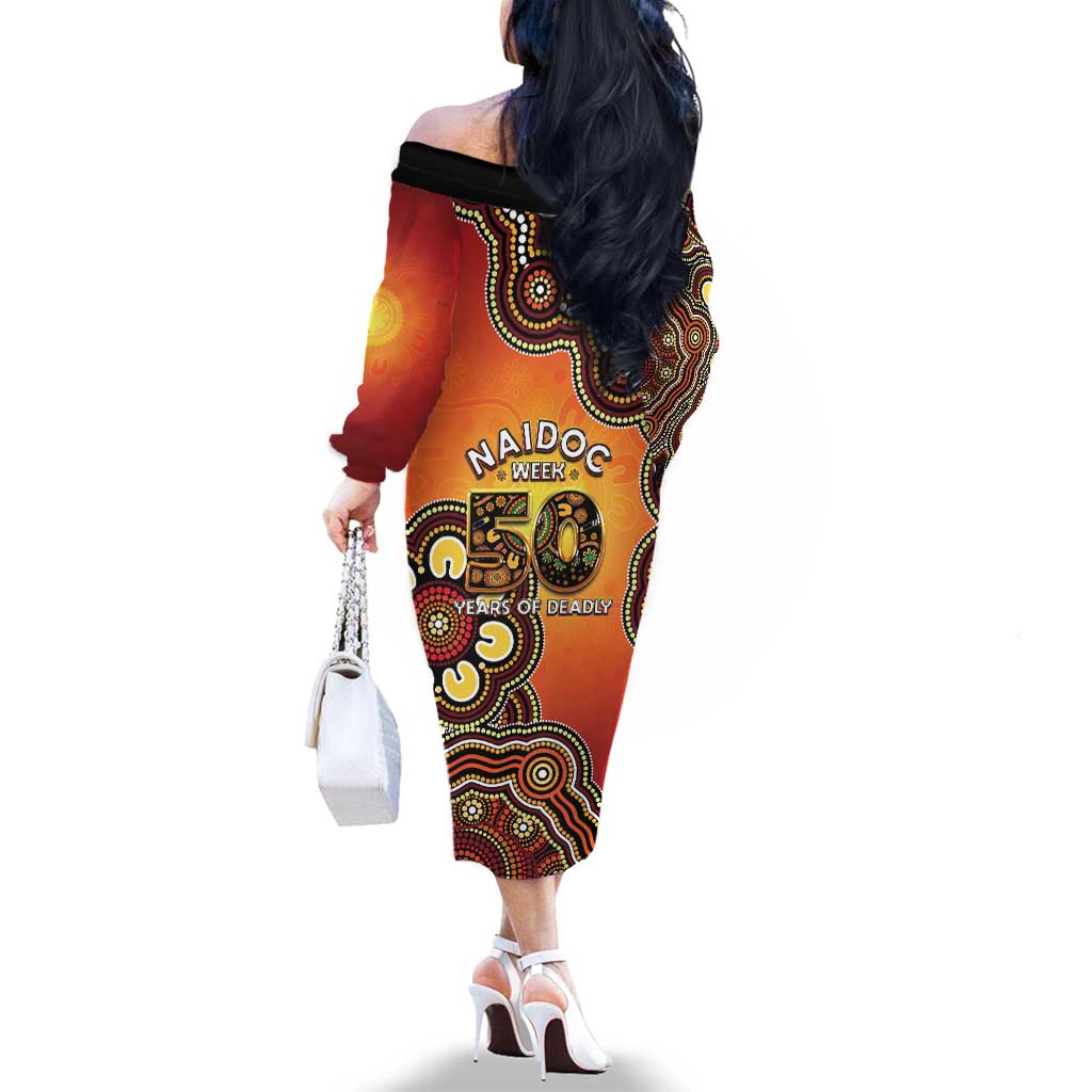 Australia Indigenous NAIDOC Week 2026 Family Matching Off The Shoulder Long Sleeve Dress and Hawaiian Shirt 50 Years Of Deadly