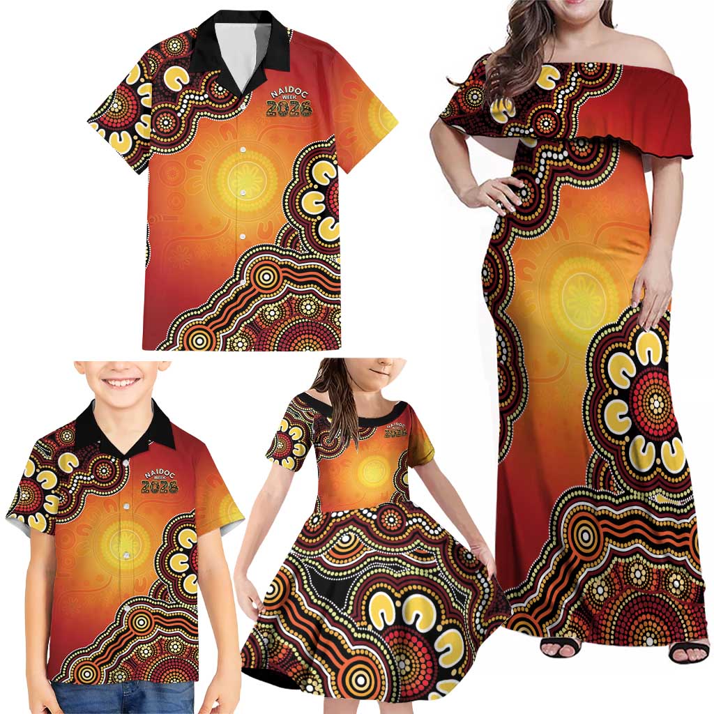 Australia Indigenous NAIDOC Week 2026 Family Matching Off Shoulder Maxi Dress and Hawaiian Shirt 50 Years Of Deadly